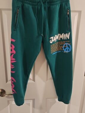 Teal Graphic Jogger Sweatpants - Unbranded